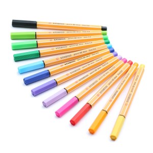 استابیلو روان نویس نوک نمدی سبز و نارنجی و فسفری