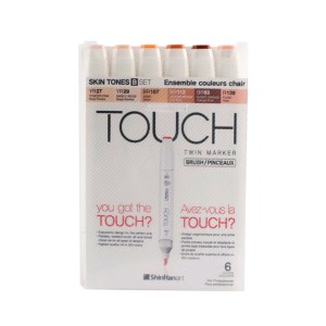 تاچ ماژیک بدنه سفید براش ست رنگ پوست سری A