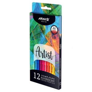 آریا مدادرنگی 12 رنگ فلورسنت سری آرتیست