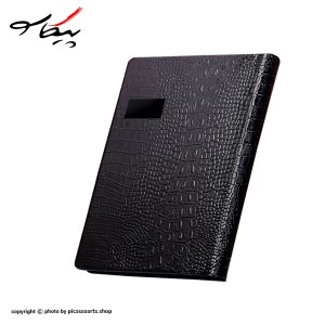 سررسید 1403 چرم مشکی وزیری فنری کاج