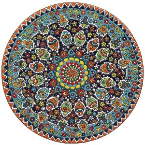 بشقاب آیینه سفال میناکاری